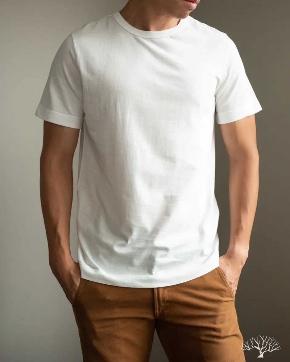 1950s Organic Cotton Crew Neck Tee - White