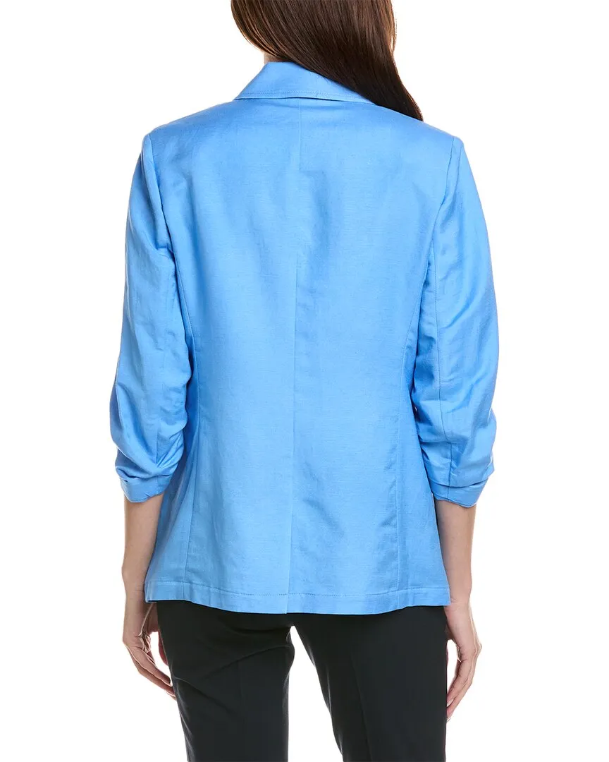 Anne Klein One-Button Linen-Blend Jacket