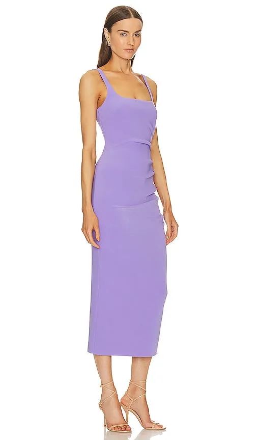 Bec   Bridge Karina Tuck Midi Dress in Purple