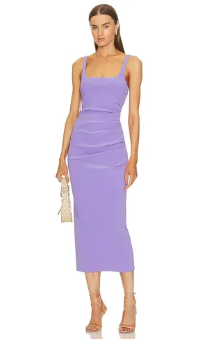 Bec   Bridge Karina Tuck Midi Dress in Purple