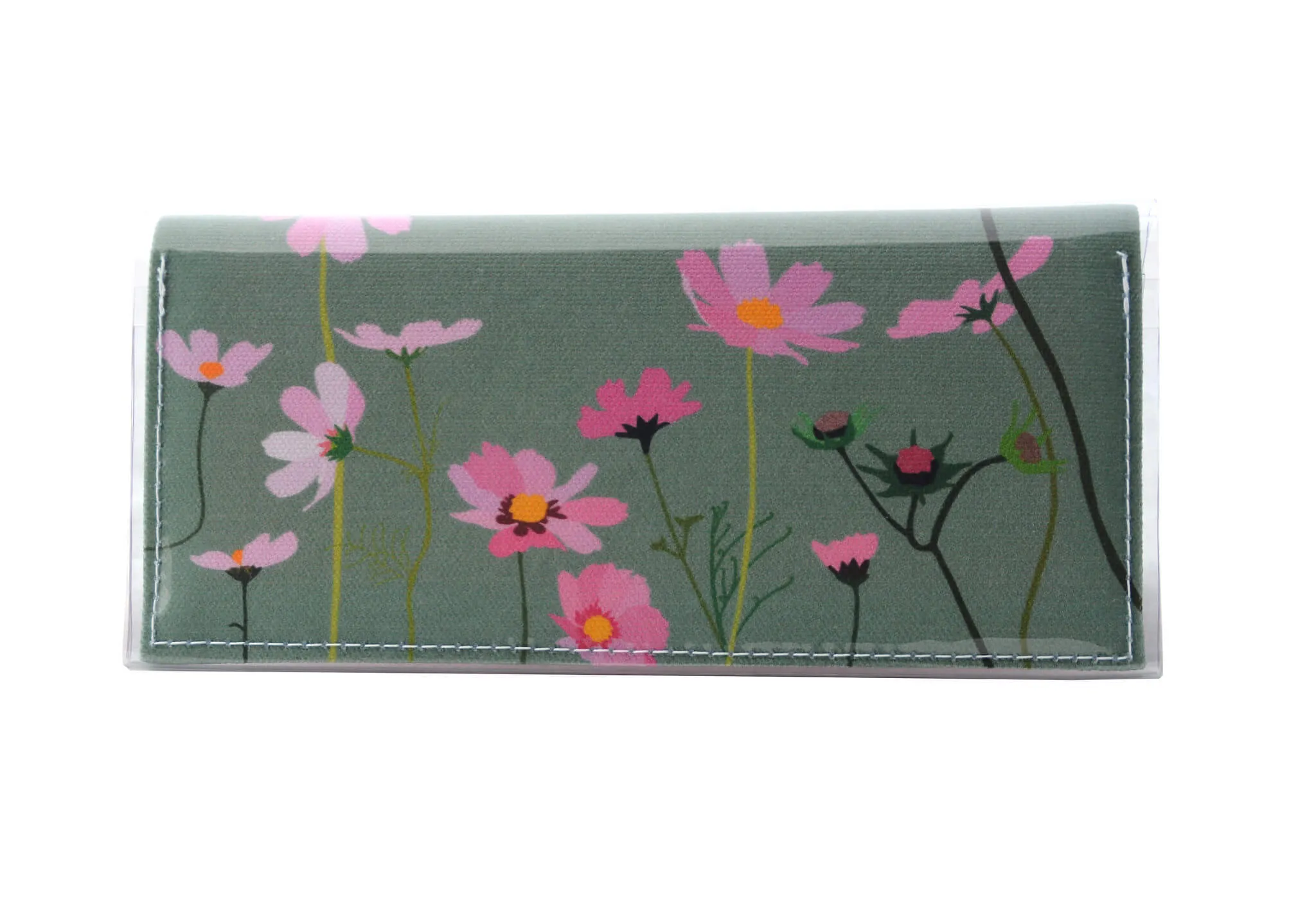 Bi-fold Clutch - Cosmos - Sage green