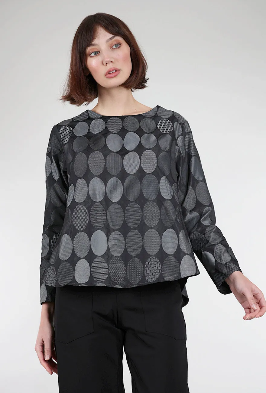 Circle Jacquard Bermuda Top, Silver