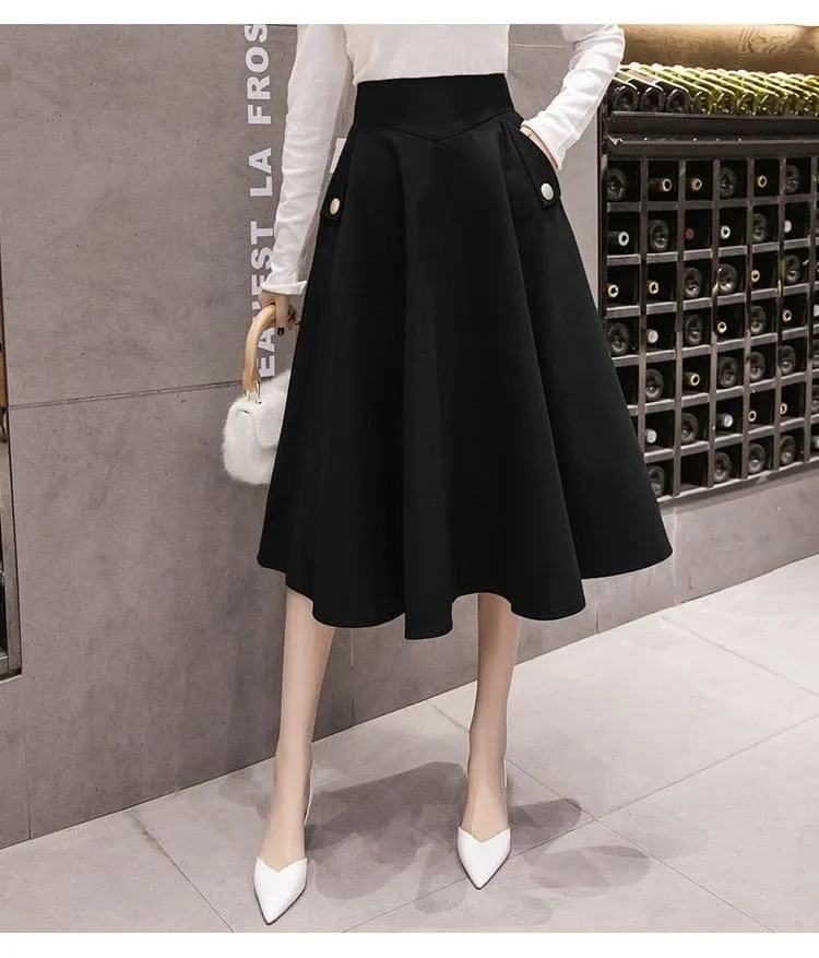 Elegant Swing Midi Skirt