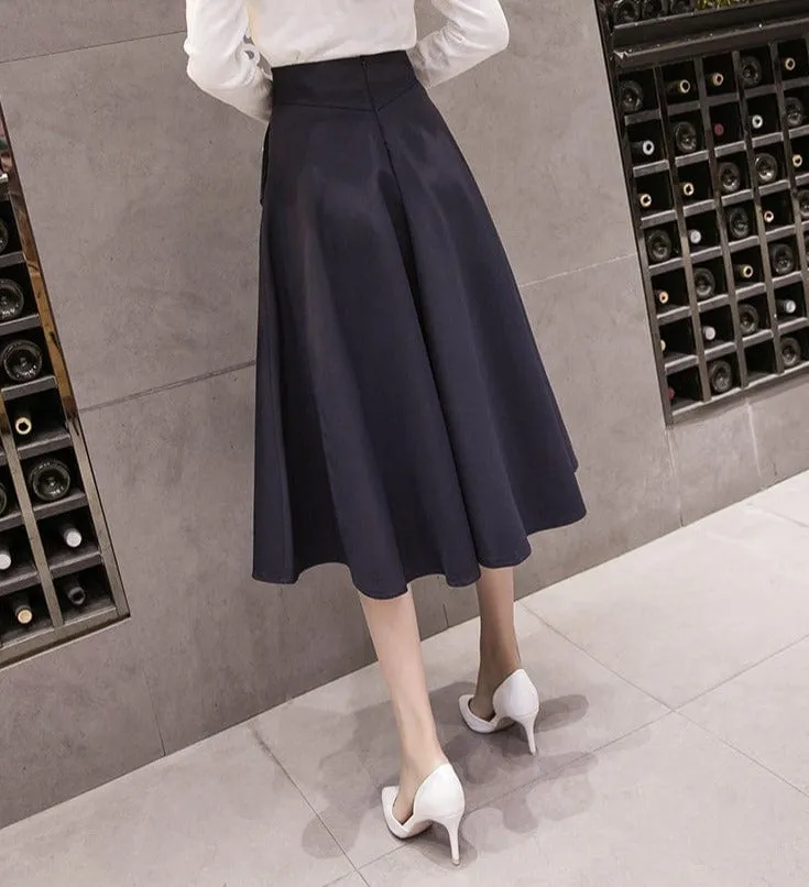 Elegant Swing Midi Skirt