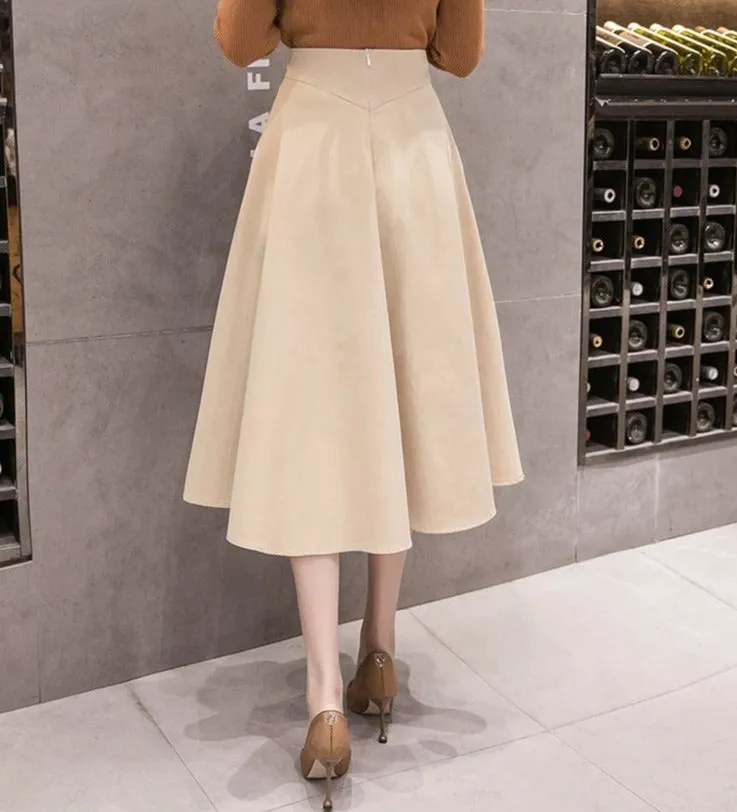 Elegant Swing Midi Skirt