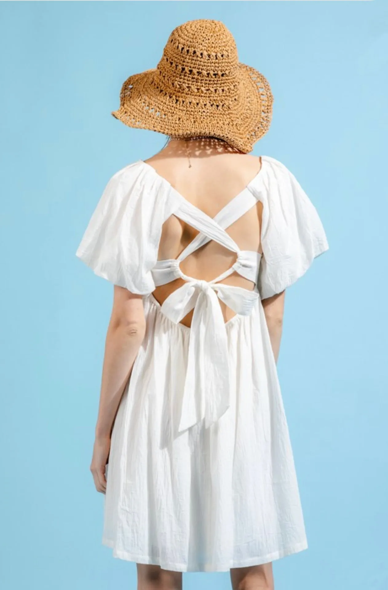 Emily Pleated Solid mini Dress