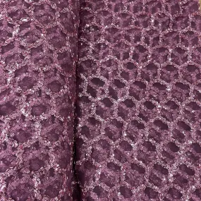 Exclusive Purple Imported Beads & Sequins Embroidery Net Fabric