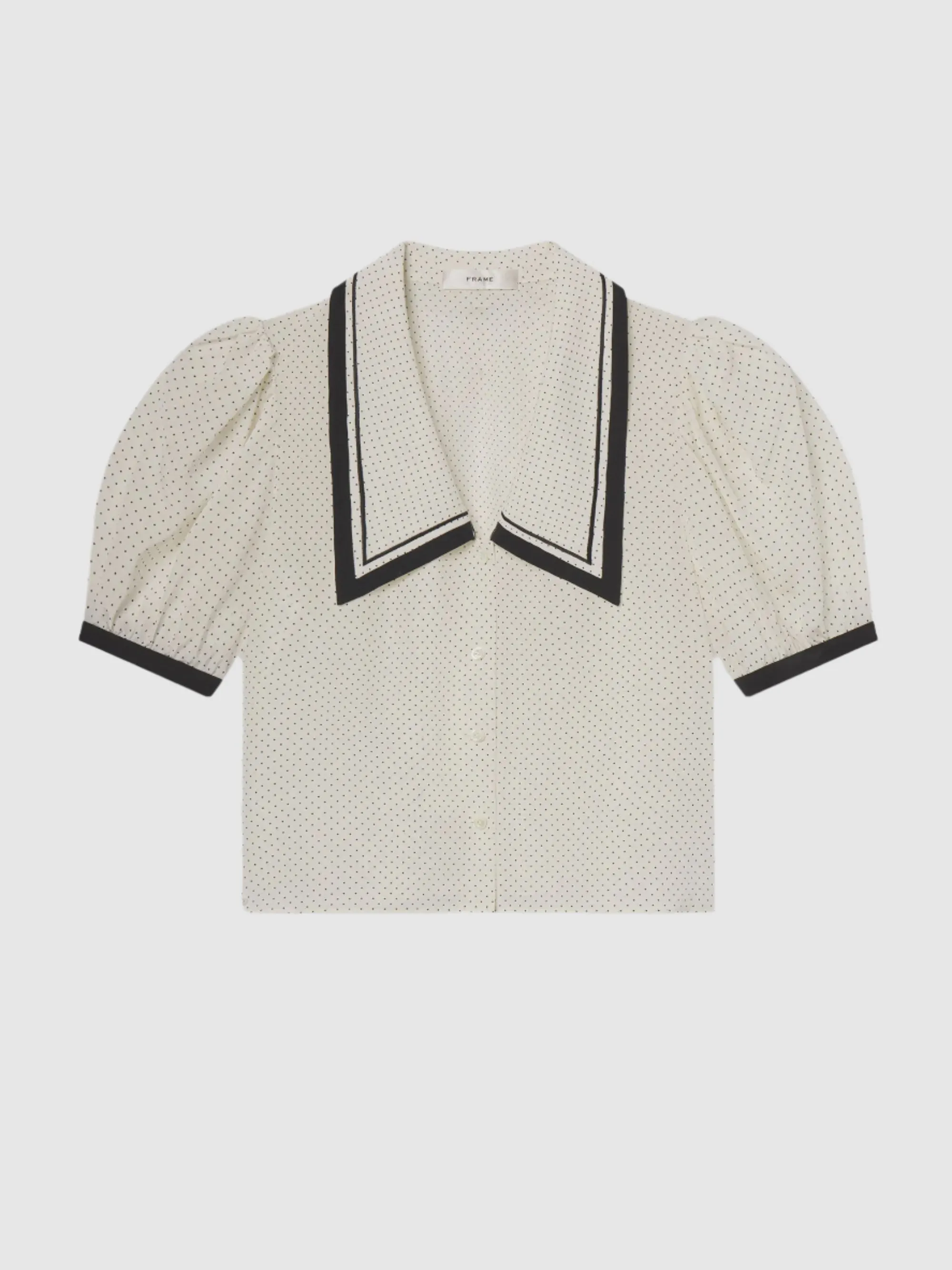 Frame The Polka Dot Sailor Blouse in Cream Multi