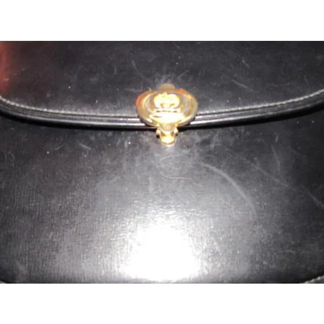 Gucci Structured Envelope Top Two Handle Kelly Black Leather Satchel