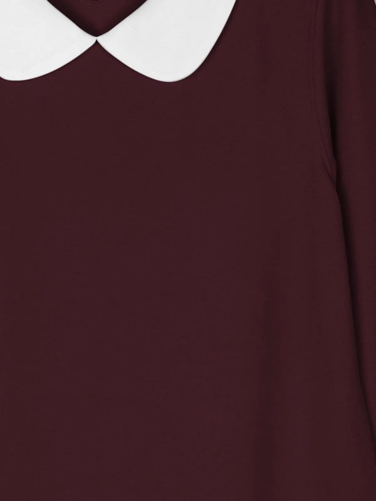 HELLCAT Burgundy Midi/Knee Length Peter Pan Collar Dresses for Girls