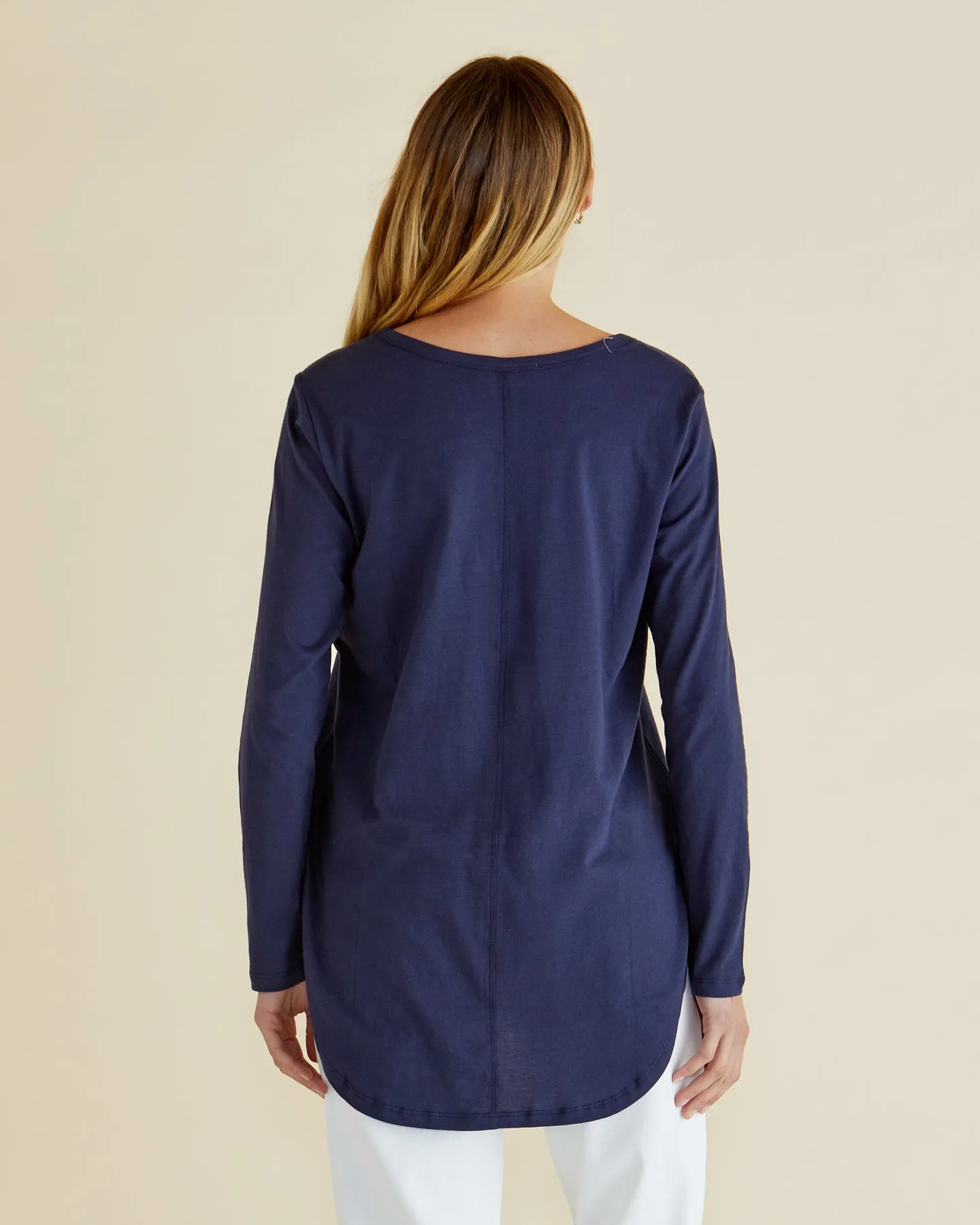 Megan Long Sleeve Top - Navy