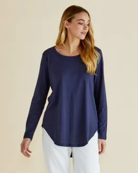 Megan Long Sleeve Top - Navy