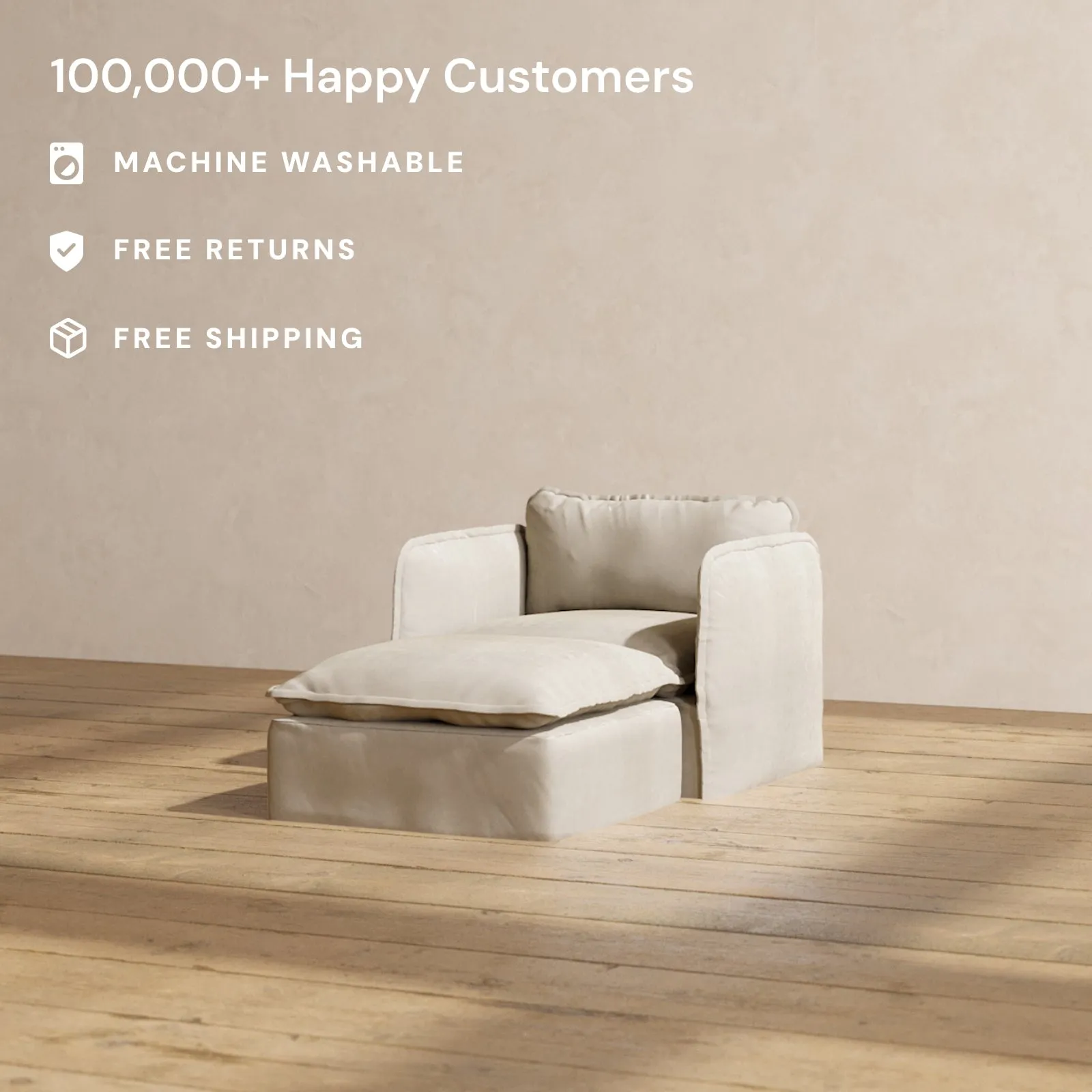 Modular Performance Chaise Armchair in Dune | Relaxed Blend
