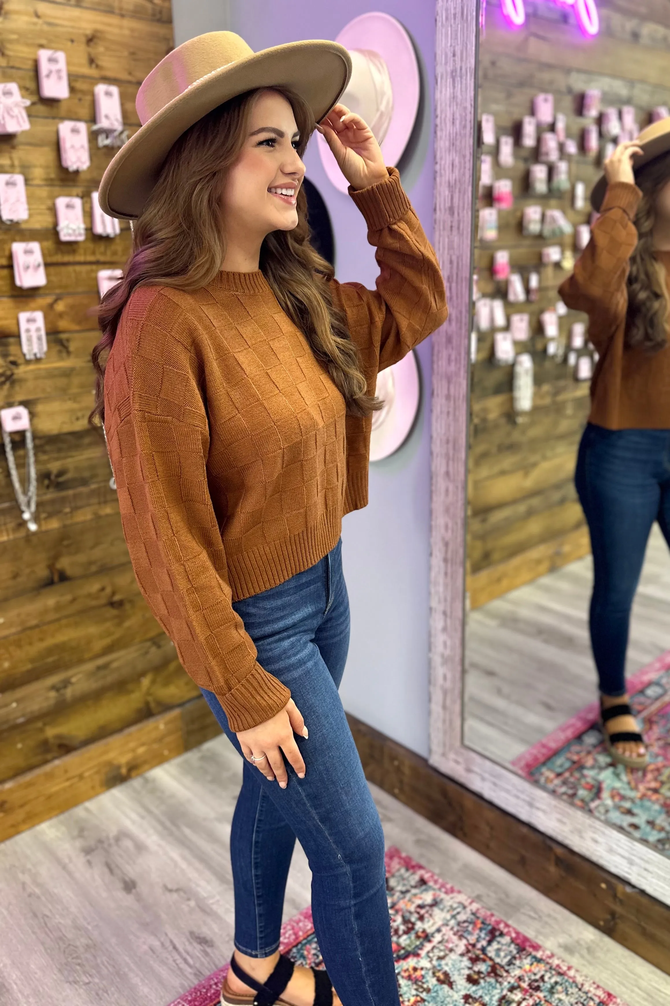 SHAY Square Texture Sweater