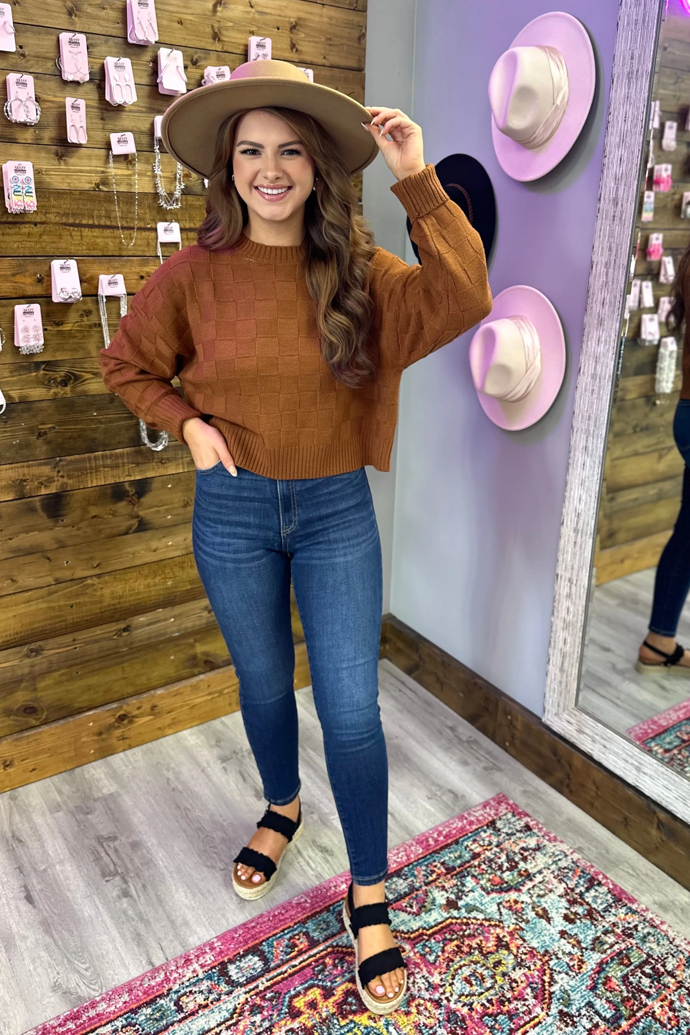 SHAY Square Texture Sweater