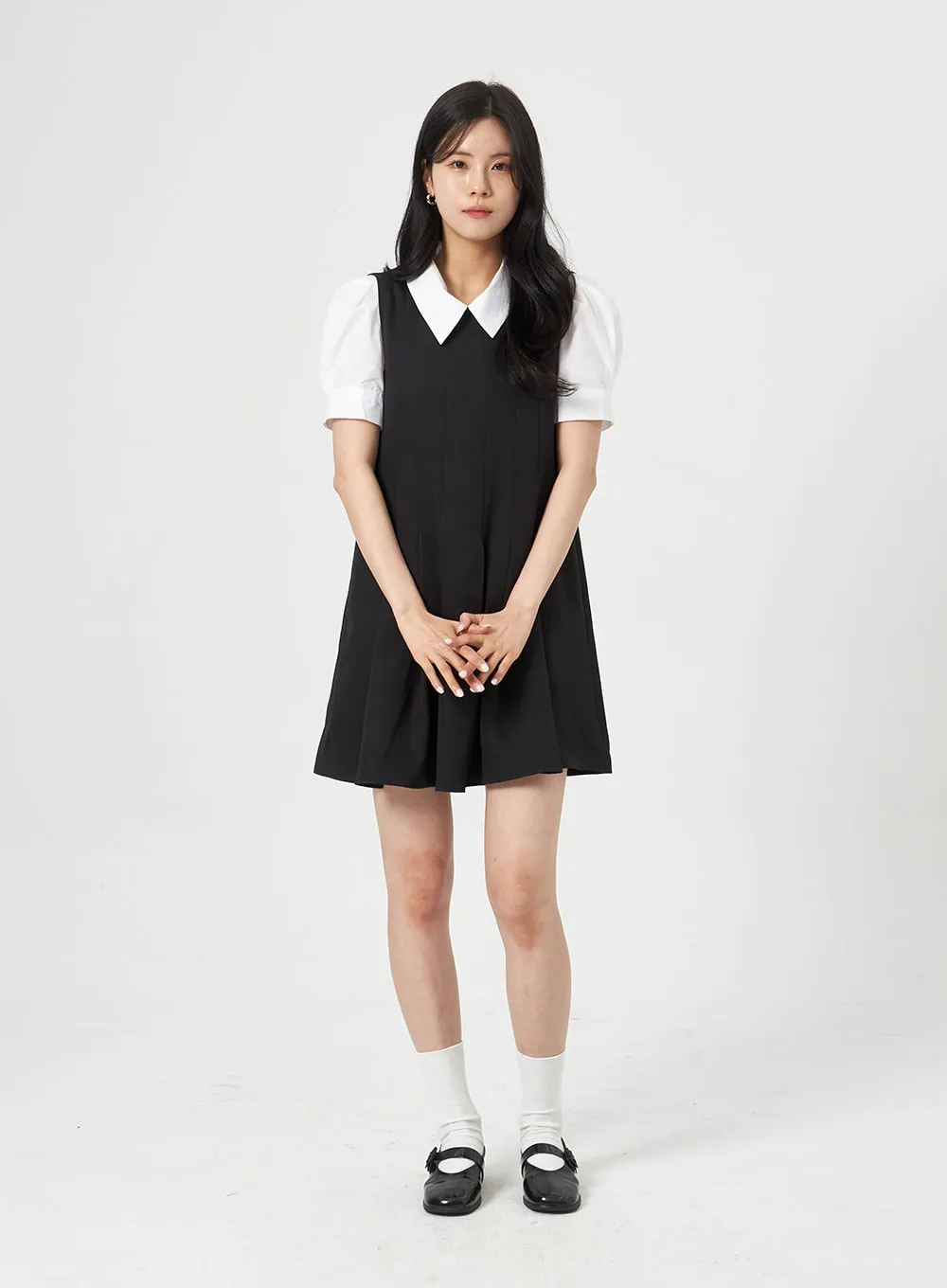Sleeveless Pleated Dress OA317