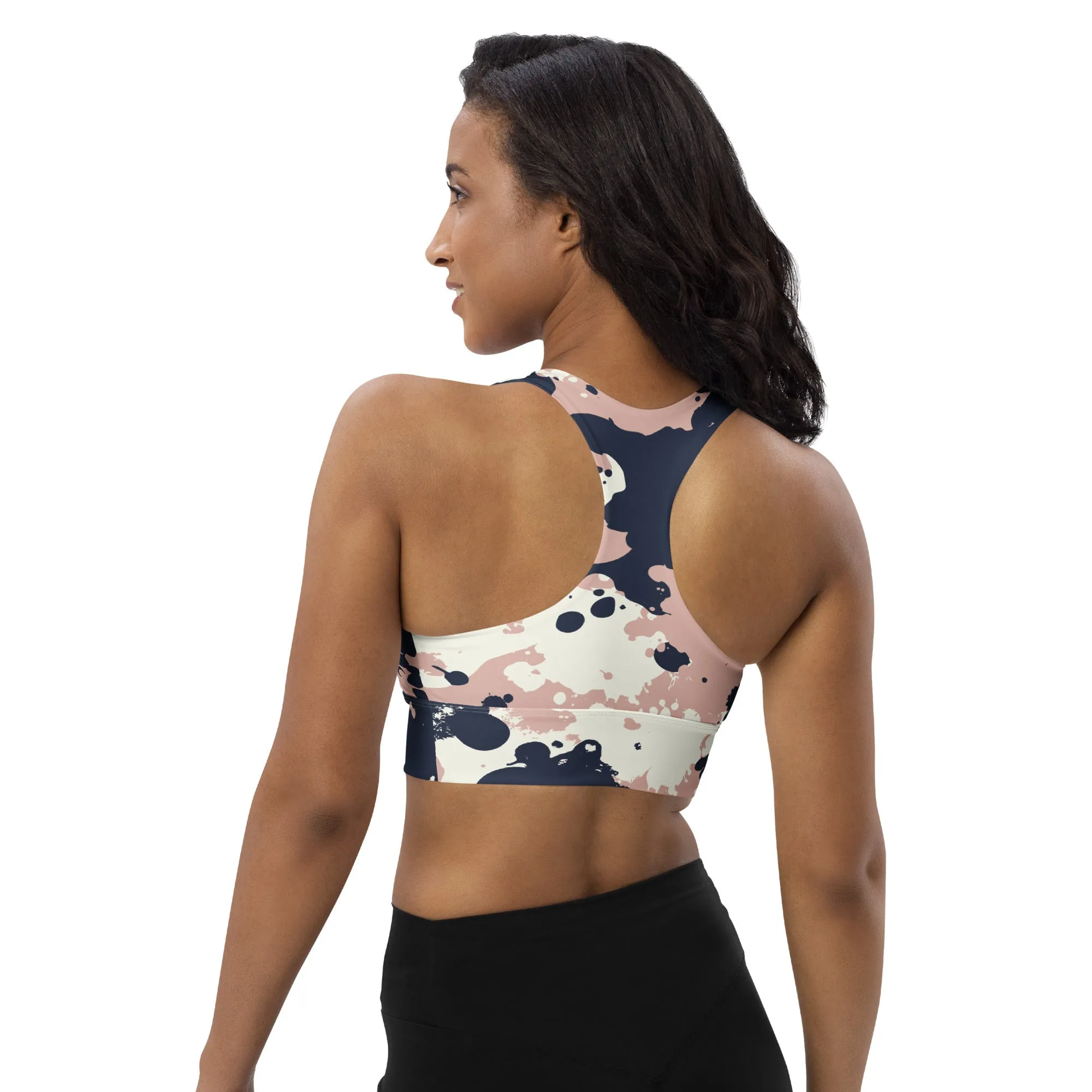 Splattered Longline sports bra