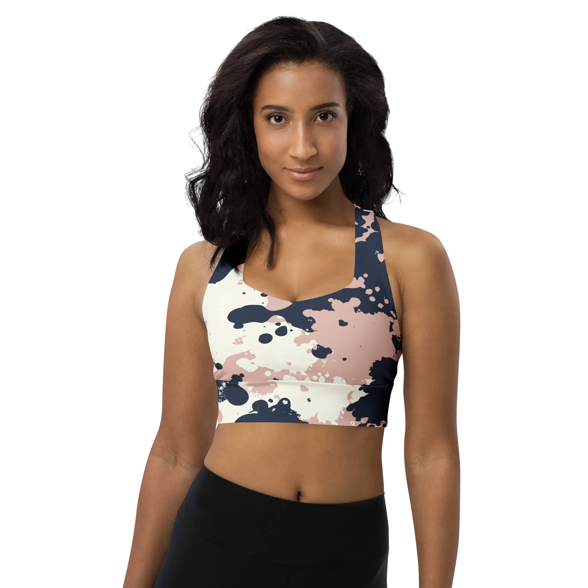 Splattered Longline sports bra
