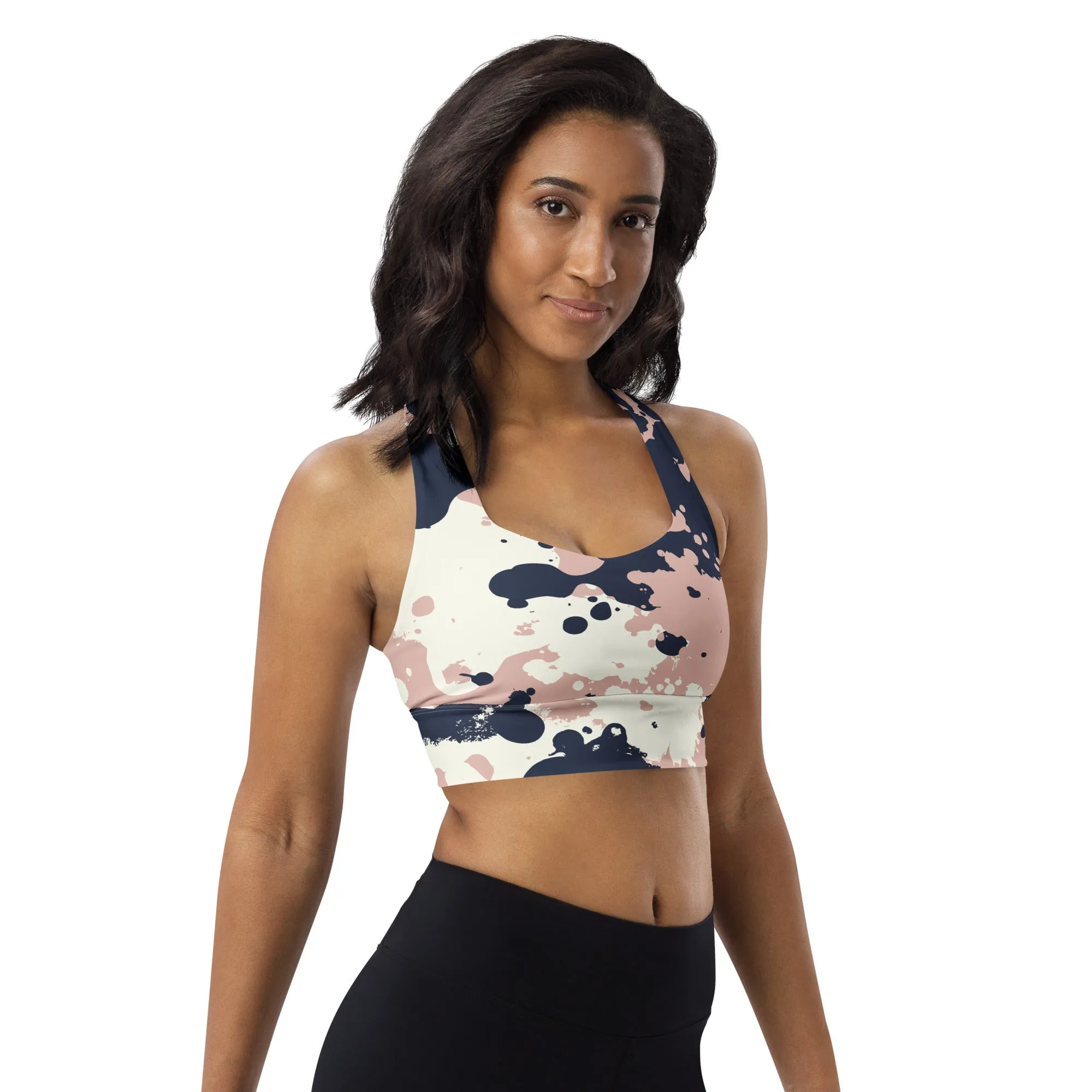 Splattered Longline sports bra