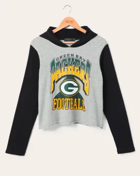 Women's Green Bay Packers Block Crop Hoodie