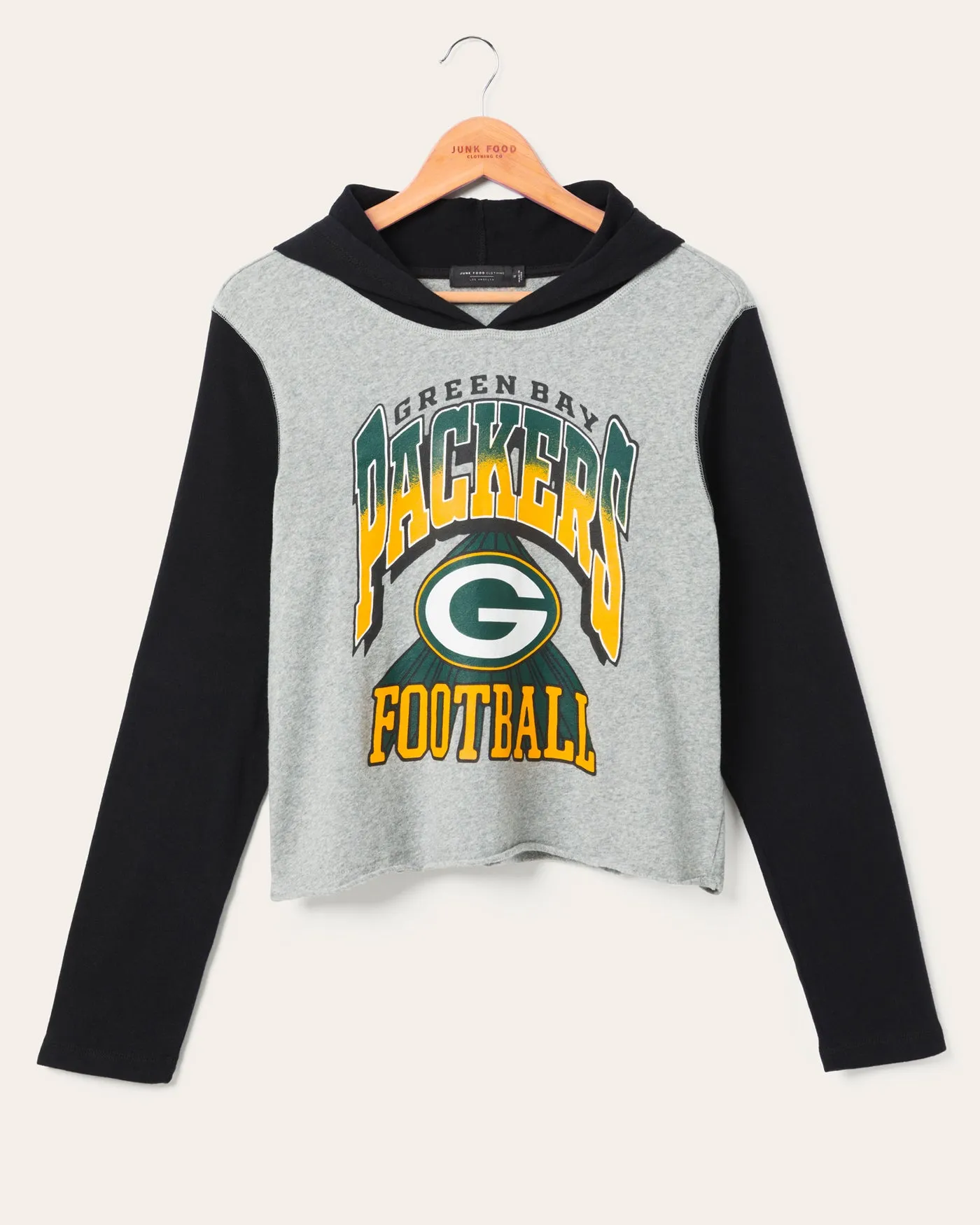 Women's Green Bay Packers Block Crop Hoodie