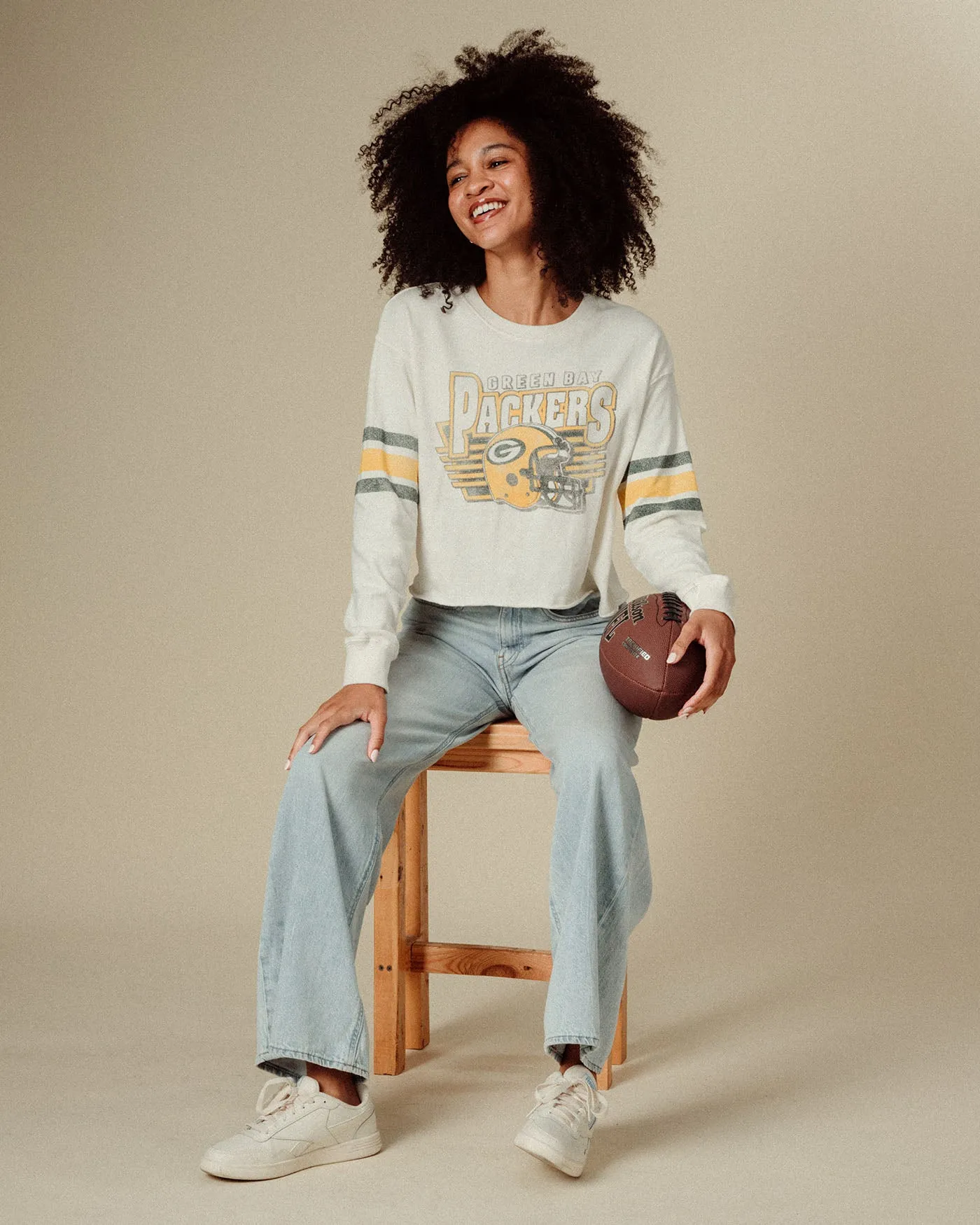 Women's Green Bay Packers Kickoff Crop Crew Fleece