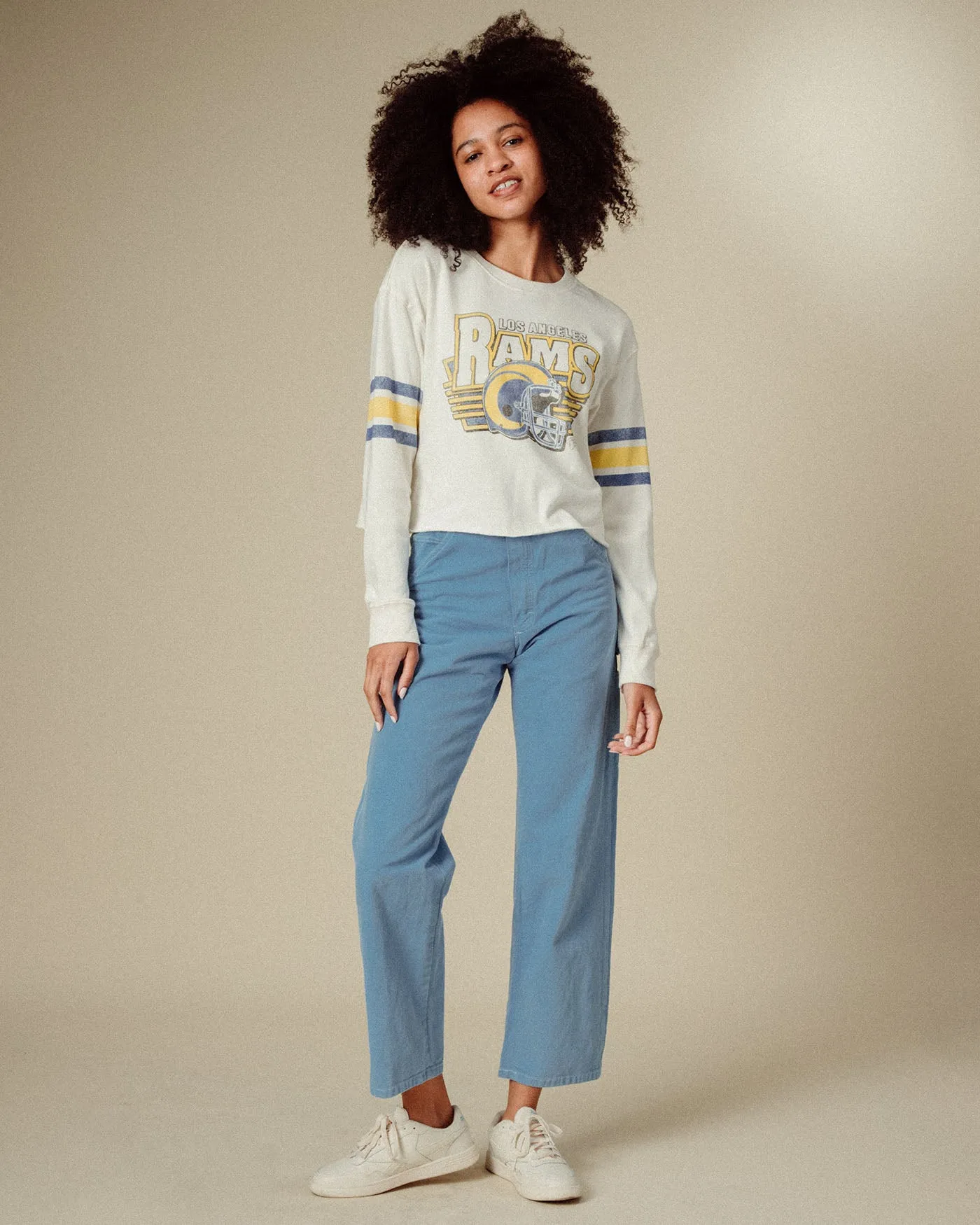 Women's Los Angeles Rams Kickoff Crop Crew Fleece