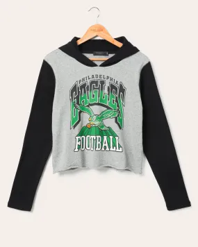 Women's Philadelphia Eagles Block Crop Hoodie