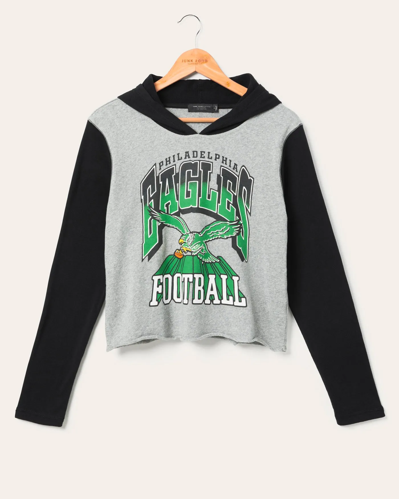 Women's Philadelphia Eagles Block Crop Hoodie